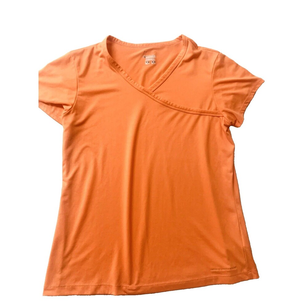 Columbia Women's Medium Omni-Shade Short Sleeve Orange Top Stretch SS